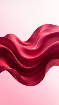 Vertical composition of abstract 3D background featuring maroon burgundy fabric wave with grain particle texture, ideal for premium modern mobile screen graphic designs.