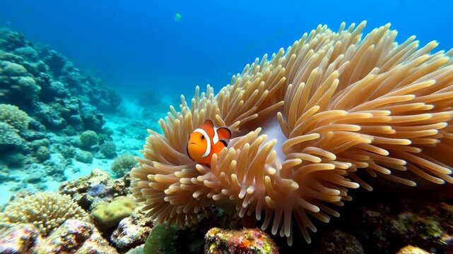 Clownfish Among Sea Anemone