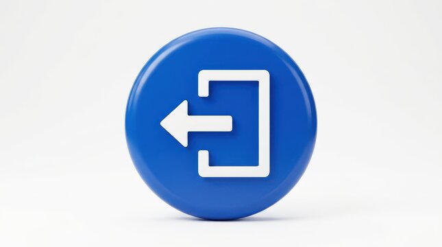 3d rendered icon of a logout or exit arrow symbol isolated on white background