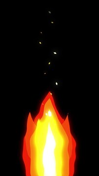 pixel fire flame loop animation with rising sparks and warm glow