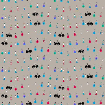 Pattern of stylized candles and ornaments