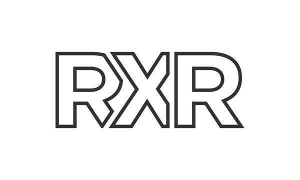 RXR logo design template with strong and modern bold text. Initial based vector logotype featuring simple and minimal typography. Trendy company identity.