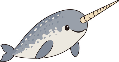Narwhal with Long Spiral Tusk © Suyoun