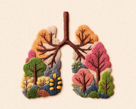 Luxury Gold Glitter Lungs Silhouette Isolated on White Background for Medical Awareness and Healthy Living Concept