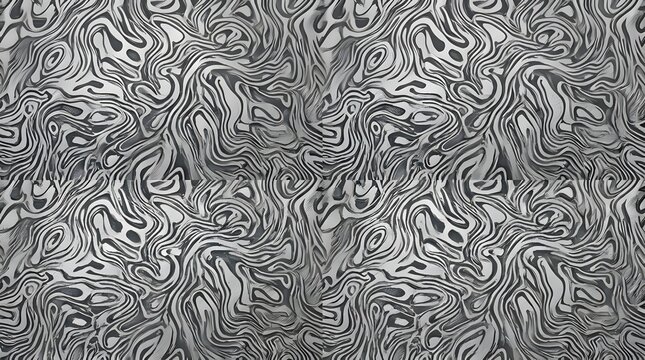 Abstract damascus steel pattern texture in black and white colors with metallic swirls and wavy lines for modern graphic design backgrounds and wallpapers