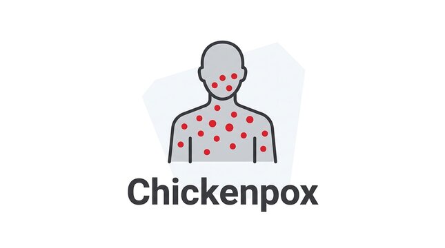 Chickenpox viral infection illustration showing rash on human body