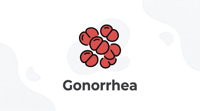 Gonorrhea bacteria illustration showing cluster of cocci for std awareness