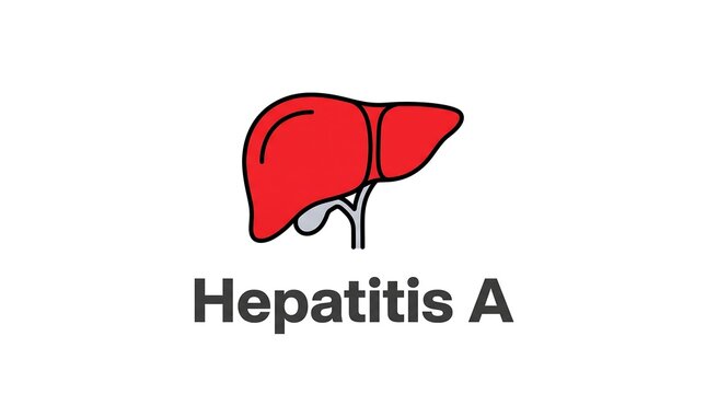 Hepatitis A illustration showing liver organ for viral disease awareness