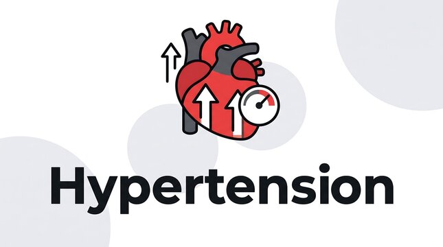 Hypertension high blood pressure heart illustration with manometer