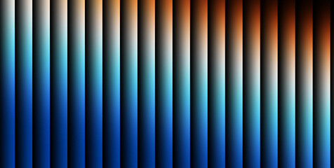 Vibrant vertical gradient stripes blending rich blue tones into warm copper orange highlights across dark textured panels creating a striking contemporary digital background element © SUFYAN