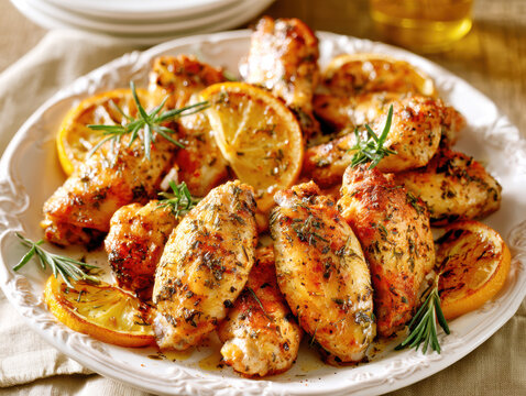 Lemon Rosemary Chicken Wings