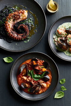 Mediterranean Seafood Feast with Octopus and Mussels