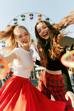 Energetic Friends Dancing at Carnival &ndash; AI Generative