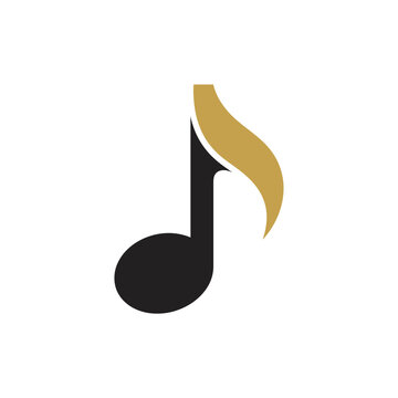 Elegant musical note icon with gold and black color scheme for branding design.