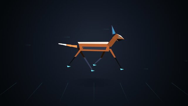 Low poly fox running for a dynamic count down sequence. 4K