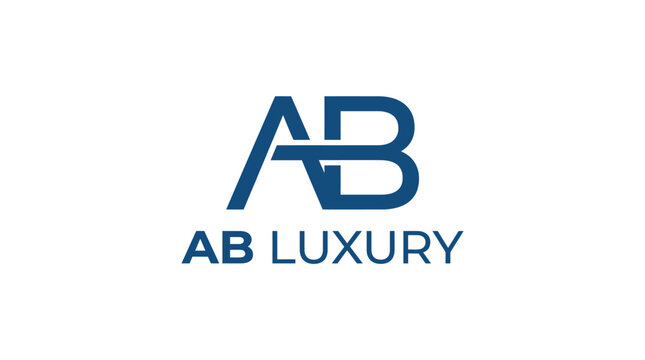 Blue AB luxury monogram logo design for premium brands.