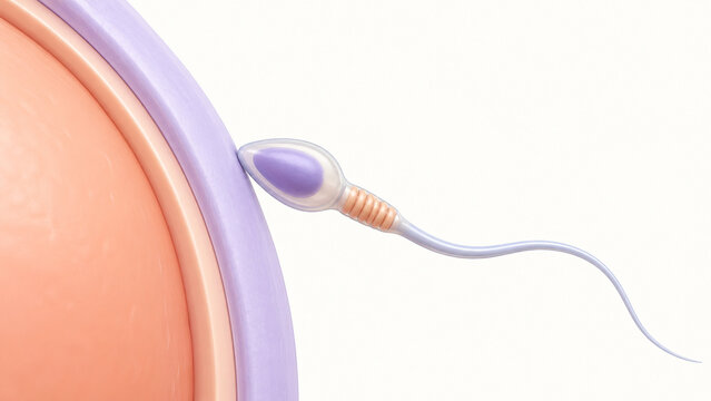 Sperm Head Contacting the Egg Zona Pellucida