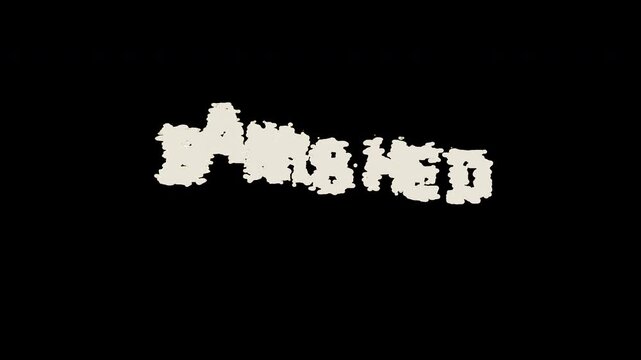 Animated Banished Typography Disintegrating Into Dust on Dark Background