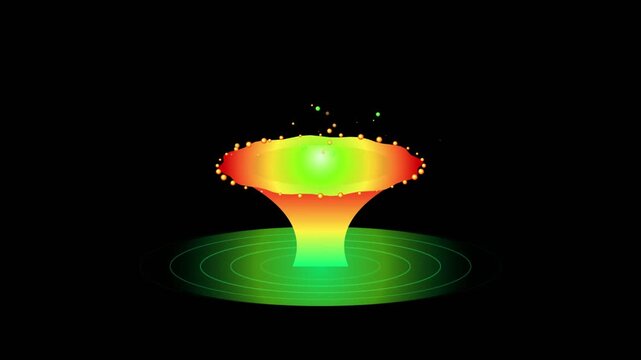 Abstract High-Speed Liquid Crown Splash Dynamics Seamless Loop with...