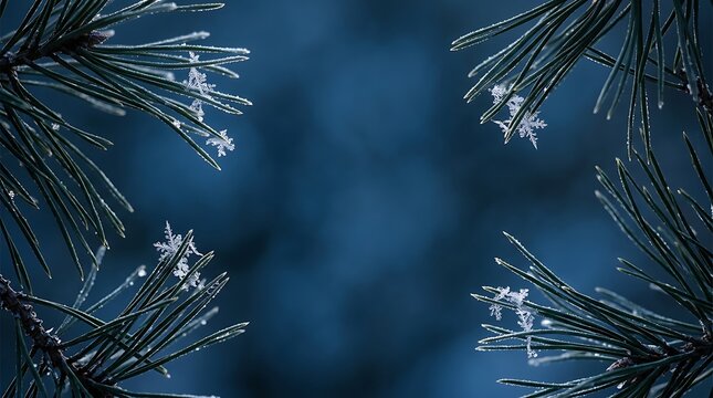 A serene winter wonderland with glistening frost and icy patterns perfect for christmas