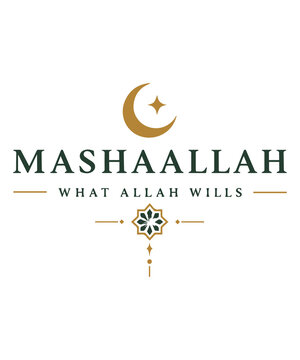 Mashaallah What Allah Wills Islamic Typography Design