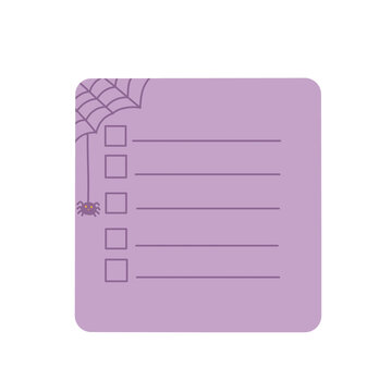 Purple Halloween checklist template for party planning and task lists