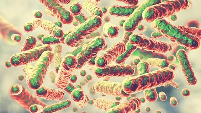 Bartonella, 3D animation. Small Gram-negative bacteria associated with cat-scratch disease, trench fever, bacillary angiomatosis and other vector-borne infections in humans.