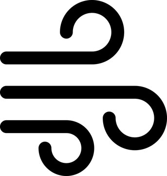 Black windy day icon - outline