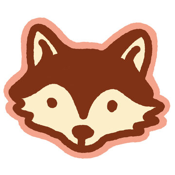 Modern Minimalist Hand Drawn Cute Fox Head