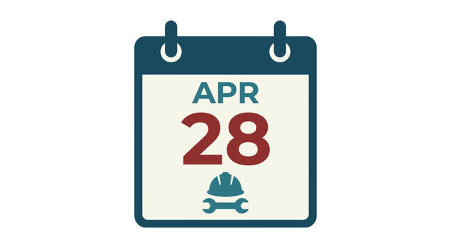 Calendar Icon with Date and Tools