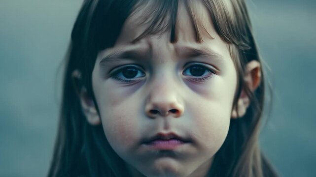 Child showing sadness and boredom with dark circles