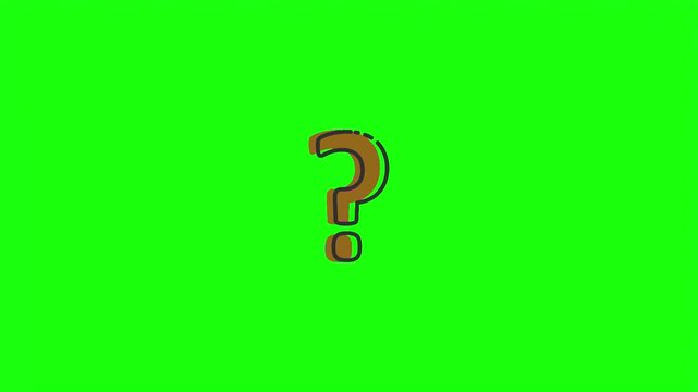 Blue question mark symbol vector illustration isolated on green screen.