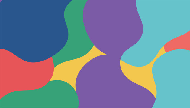Colorful fluid organic shapes interlocking across abstract surface