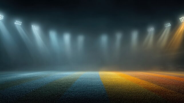 Stadium with lights and a field sport background