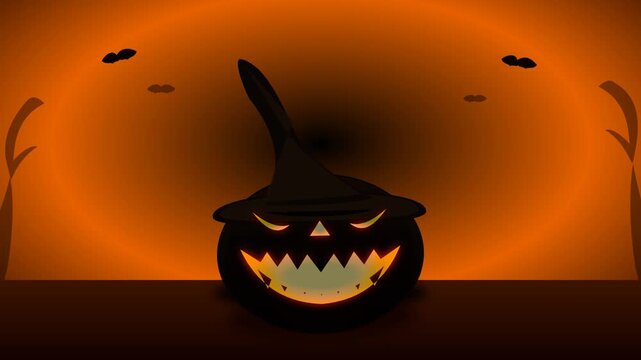 halloween pumpkin with bats