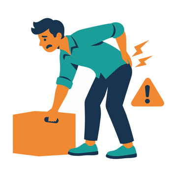 Unsafe lifting back strain hazard