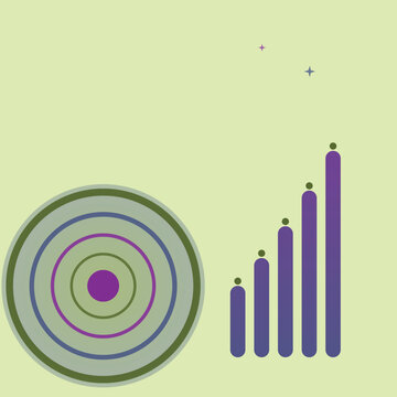 Growth and Precision: A stylized graphic displaying a bullseye target and a rising bar chart, symbolizing progress, accuracy, and strategic planning.