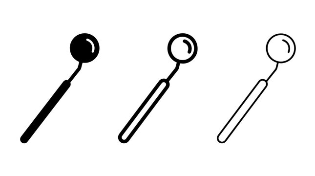 Dental mirror icons medical tool symbols vector illustration