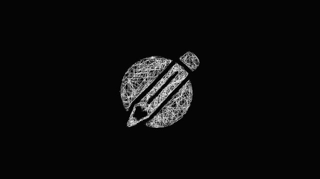 Sketch learning logo animation - smooth progressive reveal