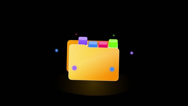 Abstract 3D Dynamic File Management Icon Loop Seamless Loop with #f...