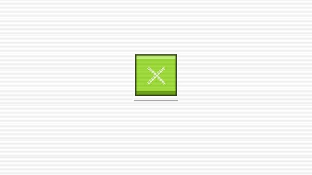 Digital graphic of a green button with a white cross symbol indicating cancel or close action.
