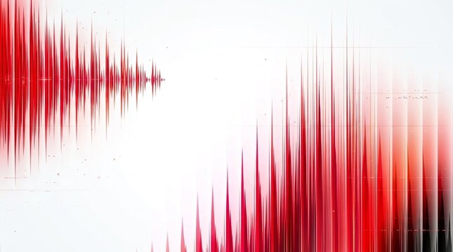 Abstract red sound wave visualization representing audio frequency