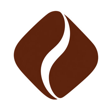 Detailed coffee bean illustration with a bright highlight isolated on transparent background