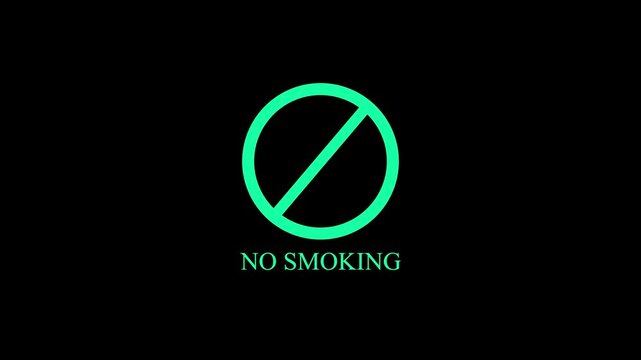 Animation of no smoking mark icon and the word &ldquo;NO SMOKING