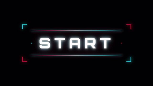 Sci-fi start button animation with transparent background. 4K alpha channel