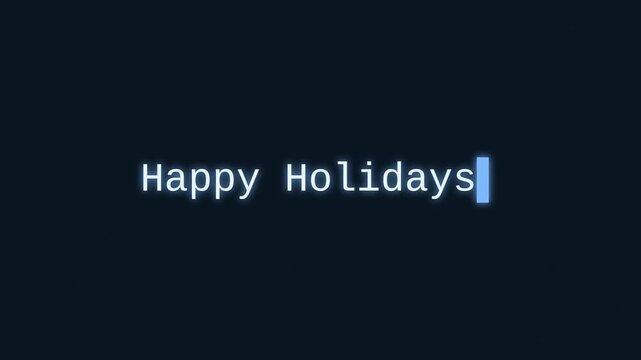 Typewriter Happy Holidays Text Animation Retro Typing Effect