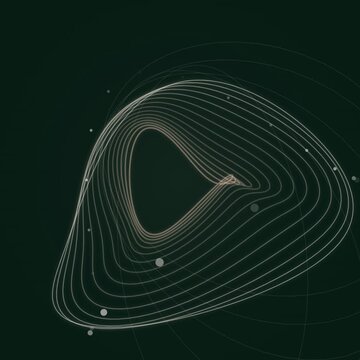 Abstract 3D Chaotic Motion of Strange Attractor, Futuristic Sci-Fi Loop