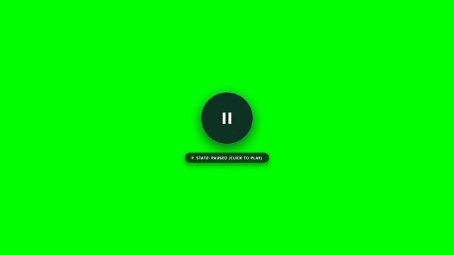 Interactive Play and Pause Morphing Button UI Animated Icon Green Screen 4K