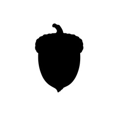 Black silhouette of an oak tree acorn nut shape © Sundas945