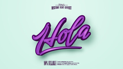 Hola glossy grape purple jelly script lettering on soft mint green © DesignVectX
